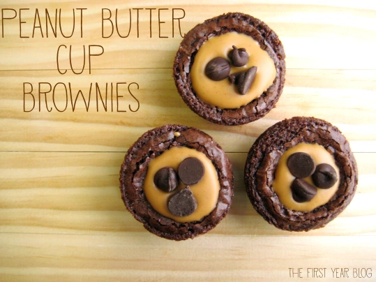 Peanut Butter Cup Brownies - The First Year Blog #Brownies